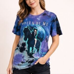 Shania Twain Queen of Me Tour 2023 Tie Dye T-Shirt Size L Purple Blue GraphicTee